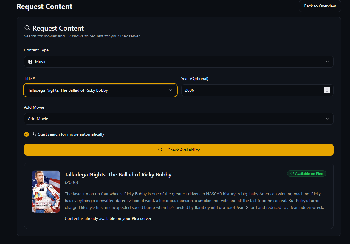 Plex Requests My Plex Hub